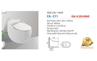Bàn cầu quả trứng cao cấp liền khối